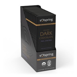 Dr. Mercola Solspring Biodynamic Organic Dark Chocolate Bars (12-1.41. oz Bars), 70% Cocoa, Fine Swiss Chocolate, Soy Free, Gluten Free, Certified USDA Organic, Demeter Certified