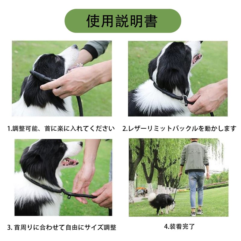 Dog Dog Leash with Integrated Collar Adjustable Leash 1.3m Nylon