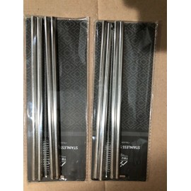 TRUE FLASK (2 PK) TRUE FLASK 18/8- 4 STAINLESS STEEL STRAW + REUSABLE CLEANING BRUSH NEW