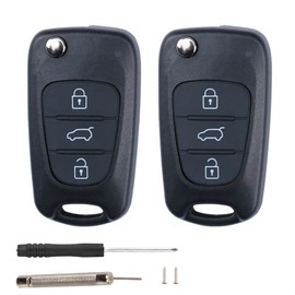 Key Cover for Kia Sportage , 3 Buttons Car Key Case Replacement for Hyundai i20 i30 i35 iX20 iX35 Remote Control Folding Car Key Shell Case include Removal Tool