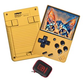 BuLuHAHA Miyoo Mini V4 Retro Handheld Game Console 64GB TF Card，2.8“ IPS Display 750*560 Auflösung Tragbare Handheld Konsole mit 2000mAh Akku Linux System (Yellow)