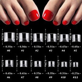LoveOurHome 600pc French Tip Fake Toenails Short Gel x Nail Tips Clear Press on Nails Short Square Soft Gel Toe Nail Tips Half Cover False Nail Gel X Tip for Acrylic Nails Extension Press on Toenail