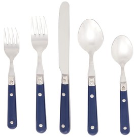 Ginkgo International Le Prix Stainless Steel Dishwasher-safe 30piece flatware set, Service for 6, Black,22707