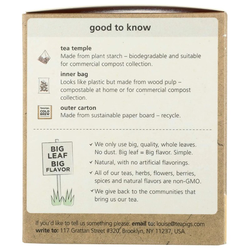 TEAPIGS Peach & Mango Cold Brew Tea, 10 CT