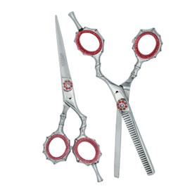 Nixcer Hair Cutting & Thinning/Texturizing Shears Set Professional Hair Cutting Scissors Set - 6.5” Length - Premium Shears For Salon & Home Use Razor Edge Barber Scissors (Silver - NSC013)