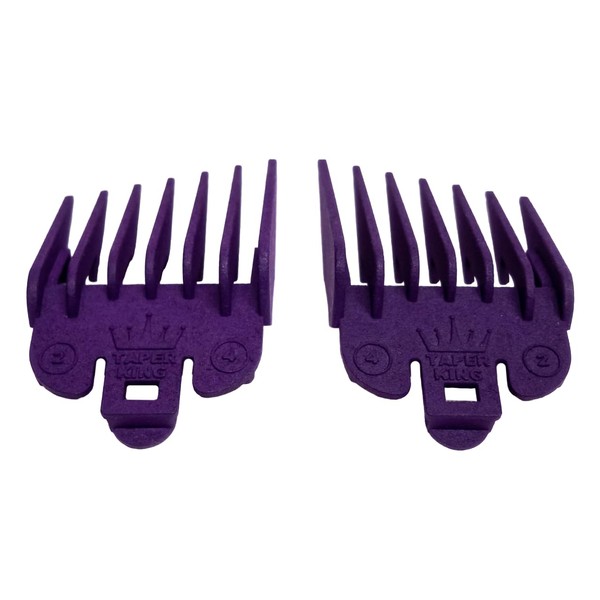 Taper King Hair Clipper Guide Comb Guard Set - Fool Proof Tapers & Fades at Home! - Oster Compatible, Amethyst - #2 to #4 (6mm to 13mm)