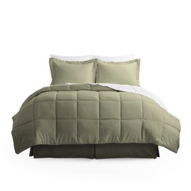 Merit Linens 8-Piece Down-Alternative Comforter Set - Twin Sage