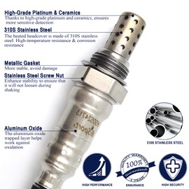 HiSport Sensor de oxígeno 250-24713 de repuesto – 4 cables de ajuste directo, sensor de O2 calentado en aguas abajo, reemplaza 25024713 1 paquete