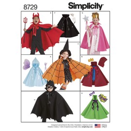 Simplicity Sewing Pattern R10326 / 8729 - Child's Cape Costumes, A (S-M-L)