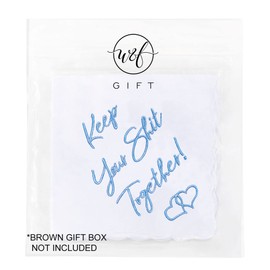 W&F GIFT Handkerchief - 12" x 12" - Something Blue for Bride on Wedding Day - Mother of the Bride Gift, Bridal Hankie - Keep It Together x 6