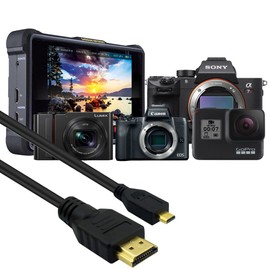 CBUS - Cable HDMI a Micro HDMI de 5 pies para GoPro Hero, Canon EOS M50 M5 M6 M100, Panasonic LUMIX ZS200 G85 GX850 FZ80 ZS70 LX10 GX85 FZ300 G7 GX8 GX9 ZS100, Sony 400 40a6300 RX0 a9, a7 III, a7R