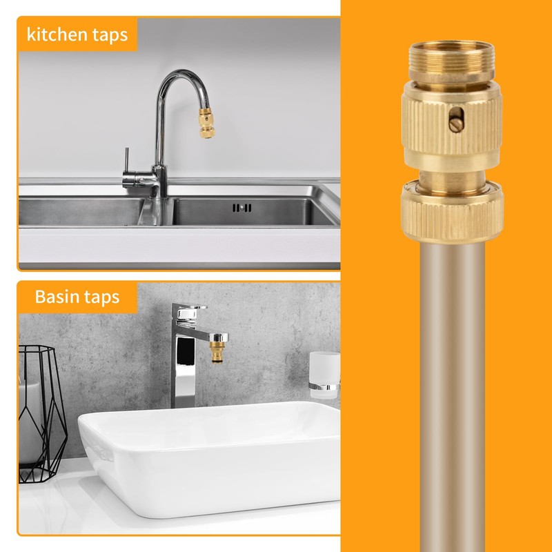 Tesmotor Universal Kitchen Mixer Tap Hose Pipe Connector, Garden Hose