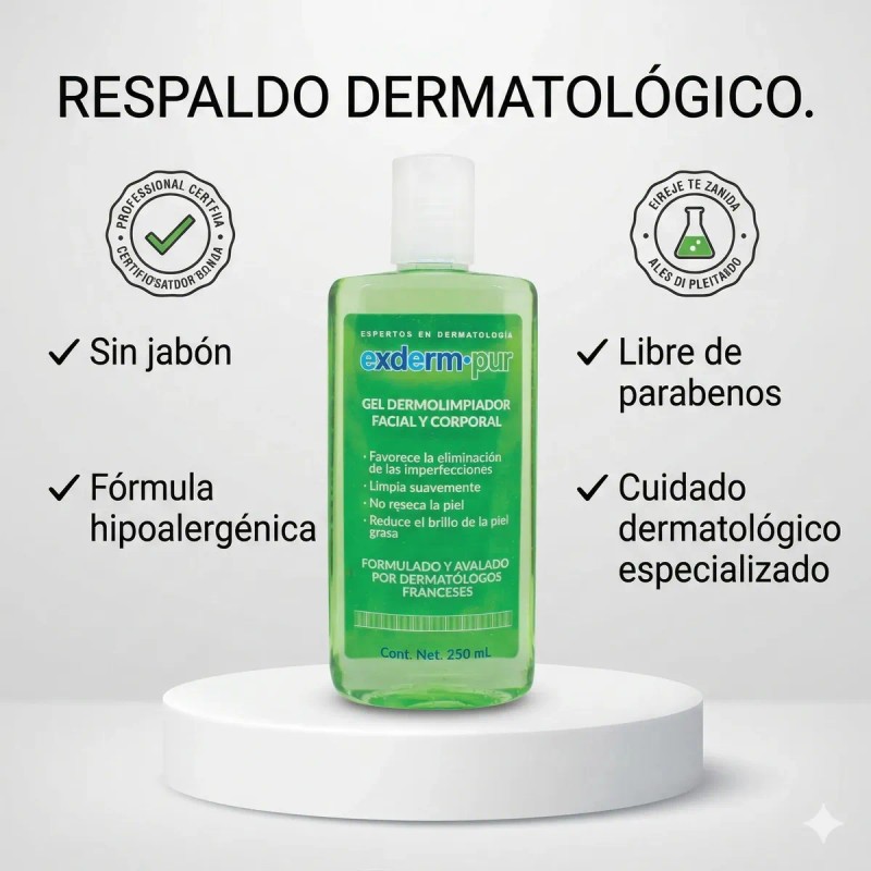 Exderm Gel Dermolimpiador Pur 250ml Piel Normal Parabenos