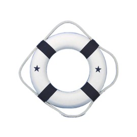 Hampton Nautical Decorative Life Ring New Lifering, 6", Blue