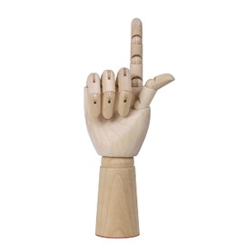 TOUROCMONT Wooden Hand Drawing Doll, Model Hand, 18 cm, 30 cm, Left, Right, Movable for Painting (Right, 30 cm)