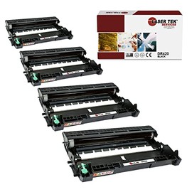 Laser Tek Services Compatible Drum Unit Replacement for Brother DR-420 DR420 Works with Brother HL2130 2132, MFC7460 360N, DCP7065DN Printers (Black, 4 Pack) - 12,000 Pages