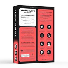 Neenah Astrobrights Color Paper, 8.5” x 11”, 24 lb/89 gsm, Rocket Red, 500 Sheets (21648), 24lb Colored Paper