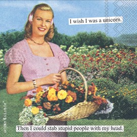 Boston International - Servilletas de papel, diseño de cóctel, Unicorn, 5 x 5-Inches, 1