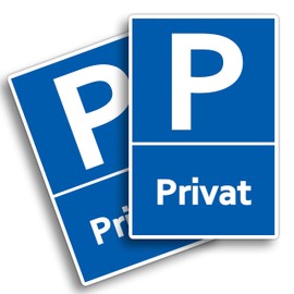 Strobo Privat Parkplatz Sign, 20 x 30 cm, Made From Sturdy PVC Hard Foam Board, 3 mm, With UV Protection, Pack Of 2