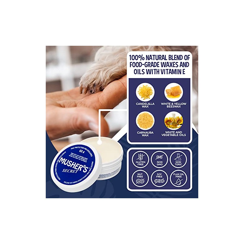Musher's Secret Pet Paw Protection Wax, 60-Gram