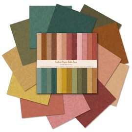 GLKTOPO Cardstock Multicolor Pattern Scrapbook Paper 12inch 24 Sheets Double-Sided Vintage Textured Decorative Paper for Card Making DIY Journaling Origami Scrapbooking Materials Decoupage Supply (D)