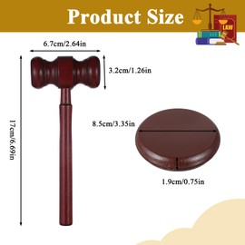 Wooden Gavel and Sound Block Set - Walnut Judge Gavel and Block - Compact Durable Court Auction Meeting Professional Tool for Lawyer Judge Auction Sale Meetings Student and Gift