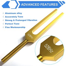 NEWFUN Tuning Fork, Tuning Fork Neurology, Tuning Fork 440 Hz, Set of 4 Tuning Forks (128 Hz, 136.1 Hz, MI 528 Hz, 4096 Hz) for Sound Therapy, Weighted Tuning Fork, Suitable for Meditation