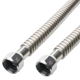 WHK 2 Pack 36-Inch Water Heater 3/4" Flexible Hose Connector Water Supply Line 3/4" Inch FIP x 3/4" Inch to Connect Water Heater,Water Softener,Water Filter (Stainless Steel)