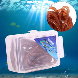 Joyzan Artificial Earthworm, Lifelike Earthworm, Artificial Worms, Fake Pinworm, Fishing Bait, Lifelike Fish Smell, Soft Bait with Box, Tackle, Various Types of Fish, 17-18 Pieces