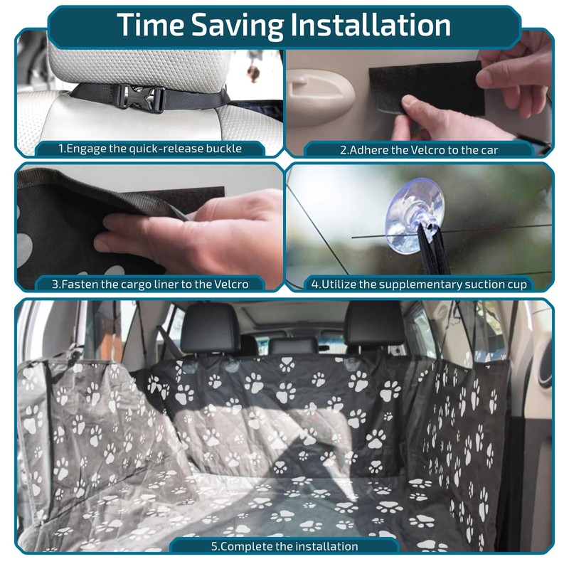 Veckle Cargo Liner, SUV Cargo Cover for Dogs with Side
