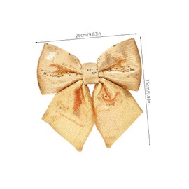 NOLITOY Christmas Tree Ornaments Decor Sequin Bow Glitter Bows for Candy Burlap Pins Tinsel Xmas Party Christmas Tree Hanging Ornament Red Bows Plush Ribbon Pearl Cotton Golden