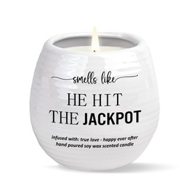 Funny Bride Gifts, Bachelorette & Bridal Shower Gifts for Bride, 10oz Lavender Scented Soy Wax Candle, Engagement Gift for Women, Engaged Candle