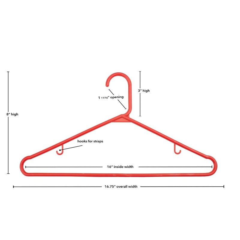 NAHANCO Plastic Tubular Hangers - Shoulder Indents - 16 3/4"