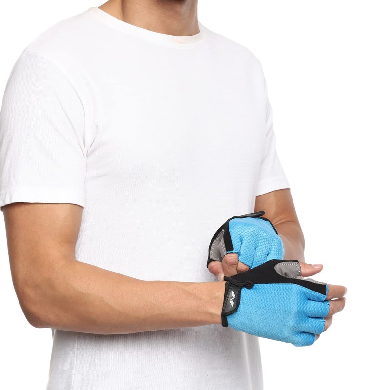 Nivia Python Sports Gloves, (Sky Blue, Size - Large) |