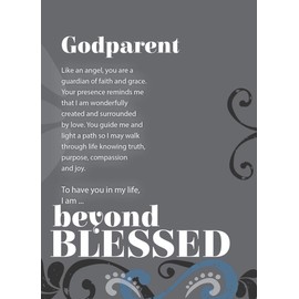 Beautiful Silver Finish Metal Angel with Beyond Blessed Poem - Gift for Godparent from Godchild on Baptism, Christening Day, Godparent Proposal