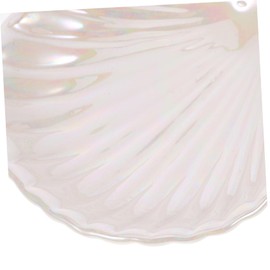 Ipetboom Ceramic Shell Shaped Jewelry Dish Ring Holder for Rings Earrings Necklaces and Bracelets Elegant Desktop Organizer for Accessories White Pearl Glaze Design
