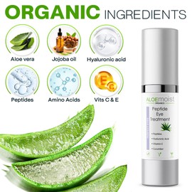 Peptide Eye Cream Anti Aging, Hydrating Under Eye Cream For Women & Men Dry, Sensitive or Mature Skin Repair, Daily Day & Night Treatment for Fine Lines, Wrinkles, Dark Circles, Bags, Puffiness 0.5 Oz