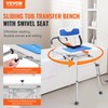 VEVOR Sliding Tub Transfer Bench with 360 Degree Swivel Seat,