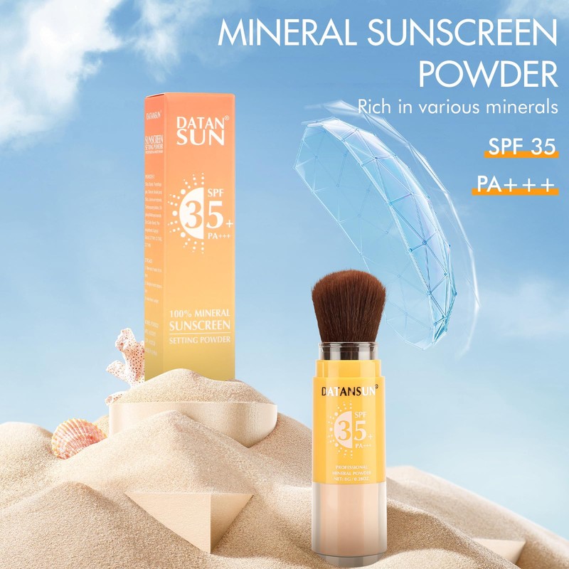 2 IN 1 Powder Sunscreen For Face【SPF 35】【Oil Control】【Lightweight】Matte Finish