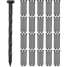 100 count Landscape Edging Anchoring Spikes, 6 inches Yard Lawn Paver Edging Stakes for Weed Barrier, Garden Fence, Artificial Turf - Colour: 100 pcs