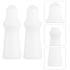 4 Pcs White 75ml Empty Refillable Roller Bottle Plastic Roll
