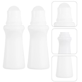 4 Pcs White 75ml Empty Refillable Roller Bottle Plastic Roll On Bottles Reusable Rollerball Bottles DIY Deodorant Containers with Roller Ball，Refillable Containers，Refillable Cosmetic Roller Bottles
