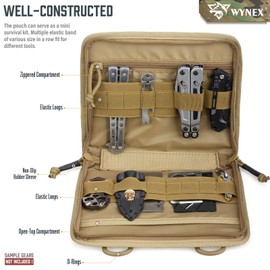 WYNEX Tactical Folding Bag for Administrator Molle Tool Bag with Laser Cut Design, Multipurpose Organiser, EDC Medical Bag, Modular Pockets, Tactical Attachment, Waist Bag