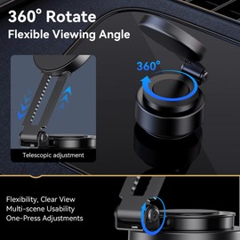 360°Rotating Electric Vacuum Magnetic Suction Phone Holder, XO Foldable Car Phone Mount,Strong Magnetic Car Phone Holder for iPhone16/15/14/13/12 Series,for Any Smooth Surfaces (Not Charging Phone)