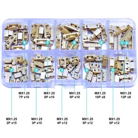 JTSINERU JST SMT Connector Socket, MX Picoblade 1.25mm 2Pin 3Pin 4Pin 5Pin 6Pin 7Pin 8Pin 9Pin 10Pin 12Pin Micro SMD Header PCB Surface Mount Mounting Top Type Vertical Header (JTS-MX1.25-SMT-Ver)