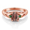 Gem Stone King 18K Rose Gold Plated Silver Red Tiger
