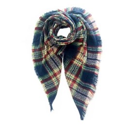 ESLVYXE Fall Winter Scarf Shawl Wraps for Women Men,Classic Tassel Plaid Tartan Large Blanket Wrap Shawl Scarves (Retro Plaid)