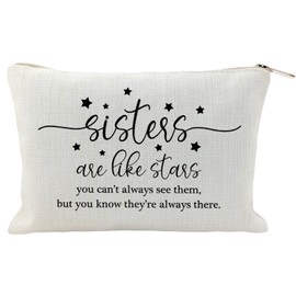 COMODBAG Sisters Are Like Stars Makeup Bag Case for Sister Birthday Gifts Cosmetic Bag Best Friends Gift for Big Little Sisters (sisters)