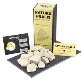 Natura Uralis Edible Siberian Yellow Clay | Food Grade Clay, Pastel to Golden Yellow - Amazing Crunch, Solid Texture, Velvet, Vegan Health Food, ASMR Food (500 grams)