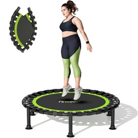 ZCMHAXJ Foldable Mini Trampoline, 40" Rebounder Trampoline for Adults, 440LBS Capacity Exercise Trampoline Indoor, Fitness Workout Trampoline for Adults&Kids
